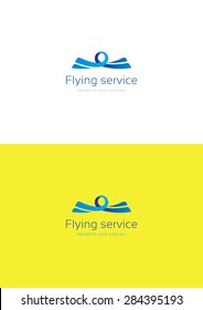 Flying service logo template.