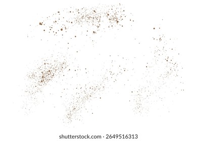 Fliegender Satz von Sternenstaubteilchen Kaffeepulver, einzelne Hintergrunddesigns