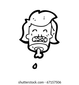 flying severed head cartoon