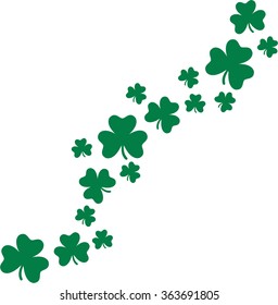 Flying shamrocks background