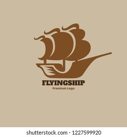 Flying Ship Premium Logo