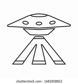 flying ship space object line icon