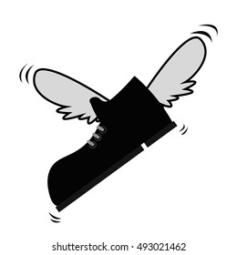 Flying Shoe Flat Cartoon