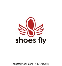 Flying Shoe Logo, Shoe Icon With Wings