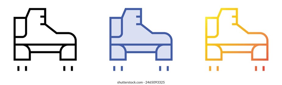 flying shoes icon. Linear, Blue Fill and Gradient Style Design Isolated On White Background