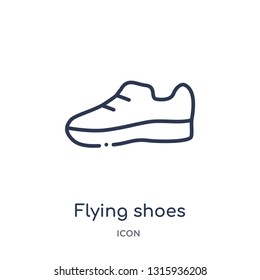 flying shoes icon from sports outline collection. Thin line flying shoes icon isolated on white background.