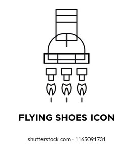 Flying shoes icon vector isolated on white background, Flying shoes transparent sign