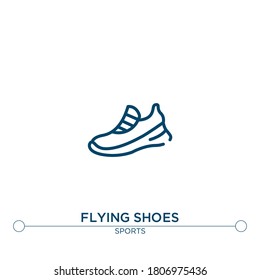 flying shoes outline vector icon. simple element illustration. flying shoes outline icon from sport concept. can be used for web and mobile
