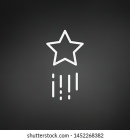Flying Shooting star icon. vector illustration isolated on black background,