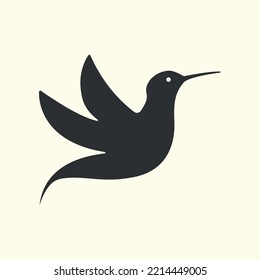 flying silhouette hummingbird vector symbol illustration logo design