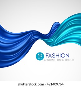 flying silk fabric. Fashion background. Vector illustration