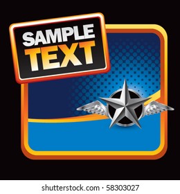 flying silver star blue halftone template