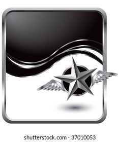 flying silver star glossy wave template