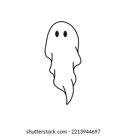 flying simple ghost design. design for happy helloween day