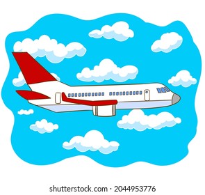flying in the sky among the clouds