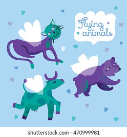 Flying in the sky with the animal's heart