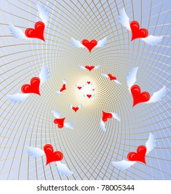 flying small hearts