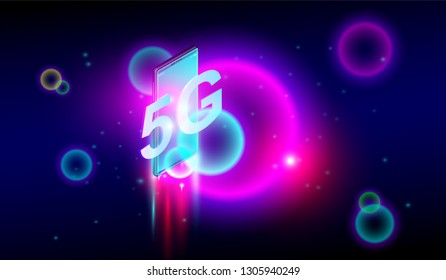 Flying smartphone with 5G network communication and 5G mobile network