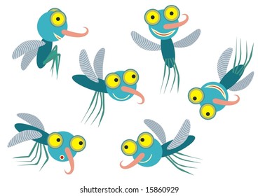flying and smiling mosquito