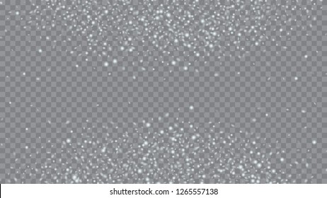 Fondo de nieve volando. Brillante, Blanco, Brillante, Brillante, Dispersión, Fondo Caído. Banner navideño decorativo. Base transparente.