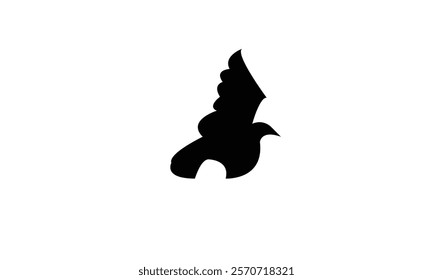 Flying Snowfinch Bird Silhouette Design  And Vector Illustration. 