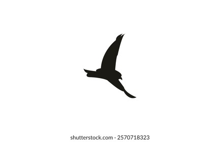 Flying Snowfinch Bird Silhouette Design  And Vector Illustration. 