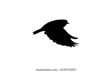 Flying Snowfinch Bird Silhouette Design  And Vector Illustration. 