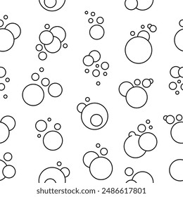 Flying soap bubbles shapes. Seamless pattern. Coloring Page. Bath, shampoo, shaving. Hand drawn style. Vector drawing. Design ornaments.