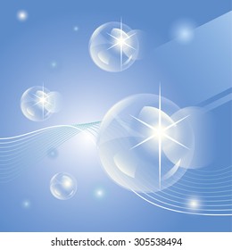 flying soap bubbles in the sky