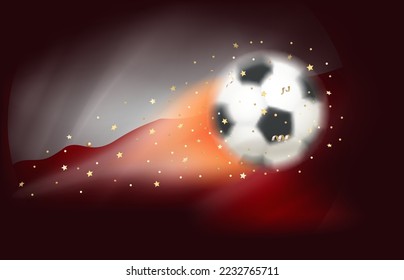 Flying soccer ball with flag of Poland. 3d vector illustration