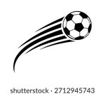 Flying soccer ball with motion trail vector illustration

