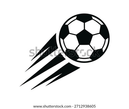 Flying soccer ball with speed lines vector illustration
