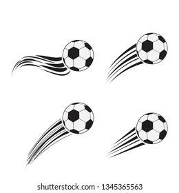 Flying soccer balls set with