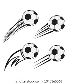 Flying soccer balls set with