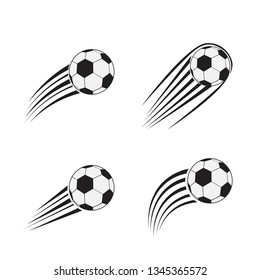 Flying soccer balls set with