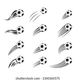 Flying soccer balls set with