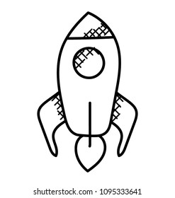 
A flying space rocker shows concept of space exploration
