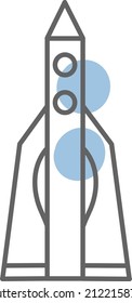 Flying space rocket, illustration, vector on a white background.