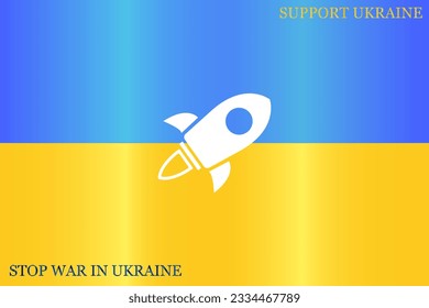 Flying space rocket, vector icon.