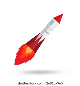 flying space rocket - vector image