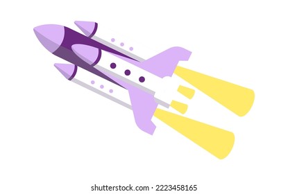 Flying spaceship icon. Vector illustration