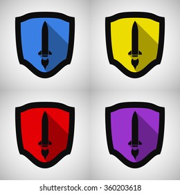 flying spaceship vector icon on a striped background