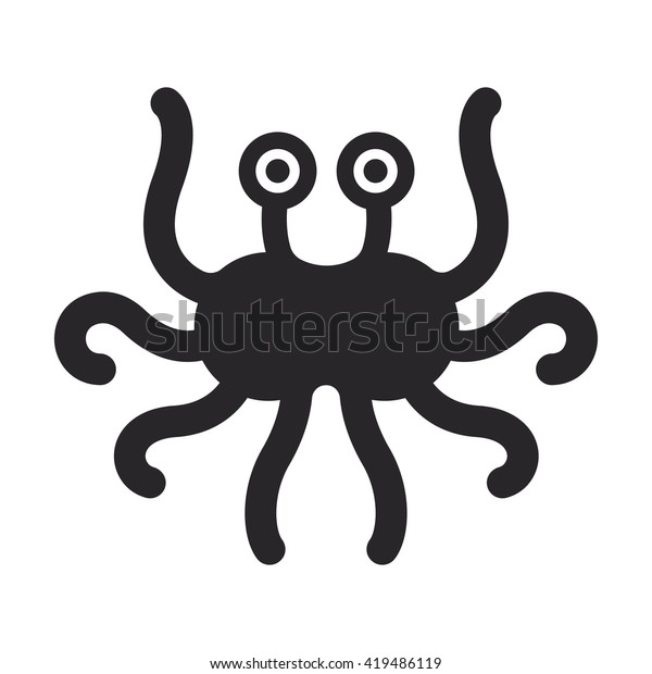 Flying Spaghetti Monster Atheism Symbol Black Stock Vector Royalty Free