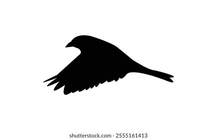 Flying Sparrow Bird Silhouette Design  And Vector Illustration. 
