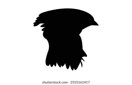Flying Sparrow Bird Silhouette Design  And Vector Illustration. 
