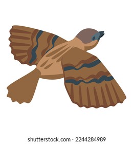 Flying sparrow icon isometric vector. Bird male. Cute feather