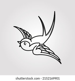 simple sparrow outline tattoo