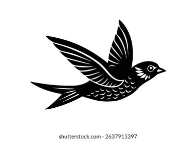 flying sparrow with wall ornament