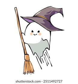 flying spirit ghost halloween character witch