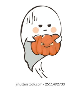 flying spirit ghost halloween character pumkin